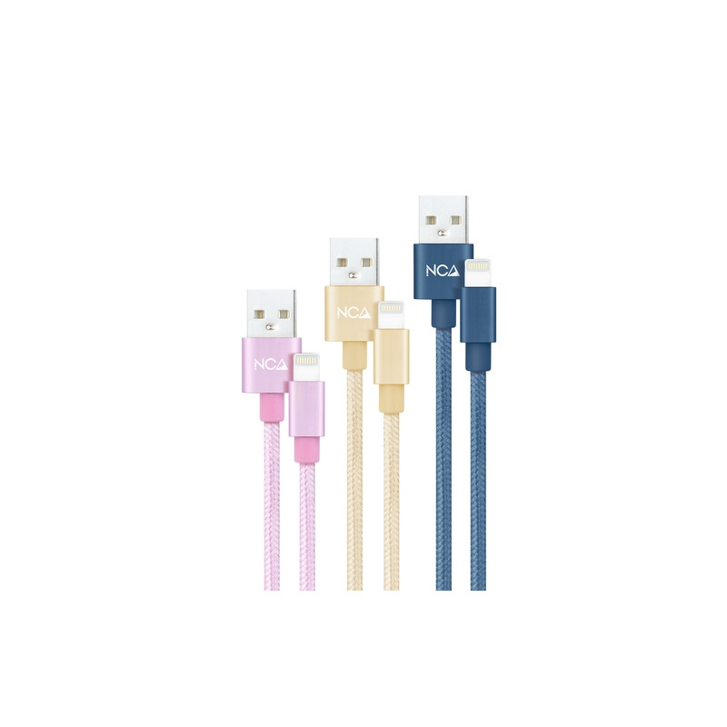 3 CABLES LIGHTNING A USB A/M, RO-DO-AZ MALLADO, 1M