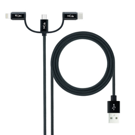 CABLE USB 3 EN 1 USB-A A USB-C/MICRO/LIGHTNING 1 M