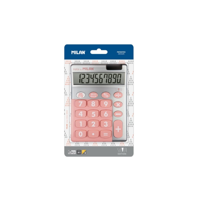 MILAN CALCULADORA ROSA SILVER 10 DIGITOS DUAL BLISTER