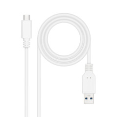 CABLE USB 3.1 GEN2 10Gbps 3A USB-C/M-A/M BLAN 0.5M