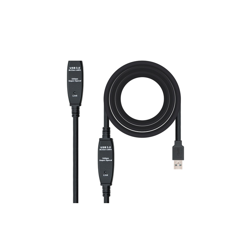 Cable nanocable prolongador alargador usb 3.0 con amplificador tipo a - m -  a - h 10m.