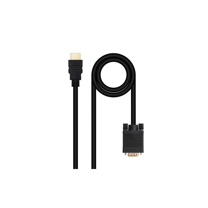 CABLE CONVERSOR HDMI A VGA, HDMI/M-VGA/M NEGRO 1.8