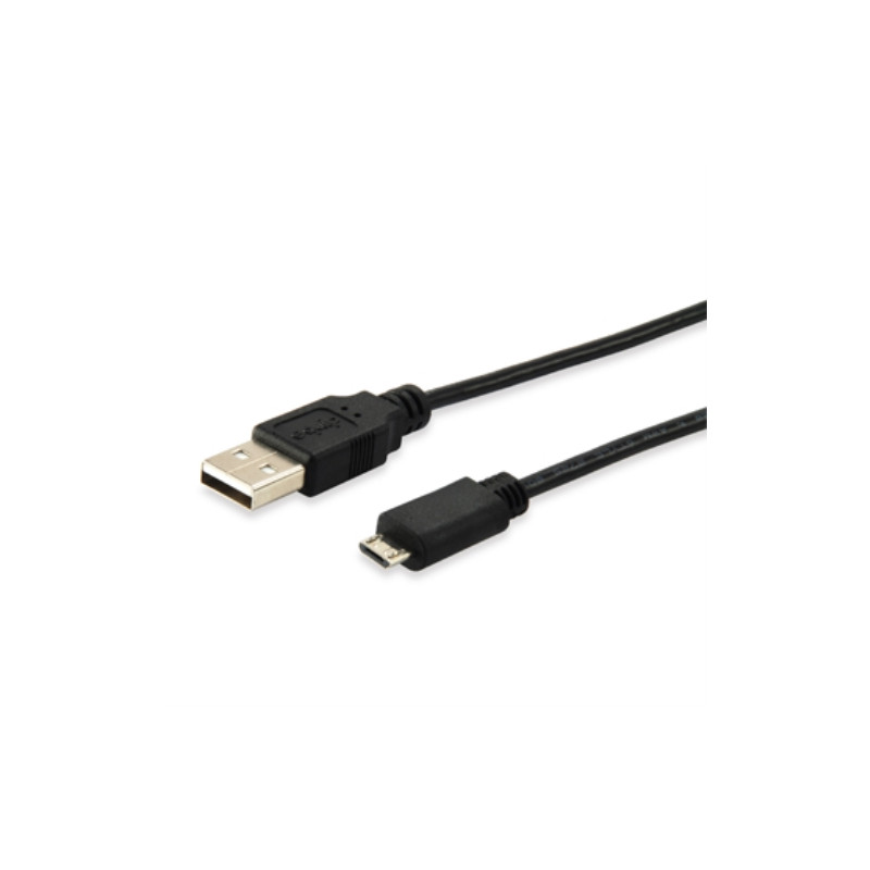 Equip - Cable USB 2.0 a MicroUSB - USB/A a USB/Micro/B - 1,0m - Negro