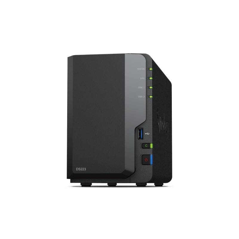 Synology DS223 - NAS 2 bahías 2.5" / 3.5" SATA - RealtekRTD1619B 4-core - 2GB DDR4 - 1 x Gigabit Ethernet - 3 x USB 3.2