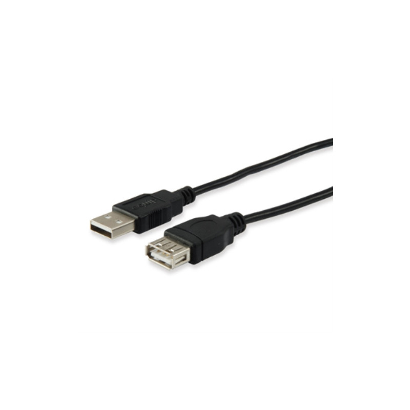 Equip - Cable Alargador USB USB/A/H a USB/A/M - 1.8m - Negro