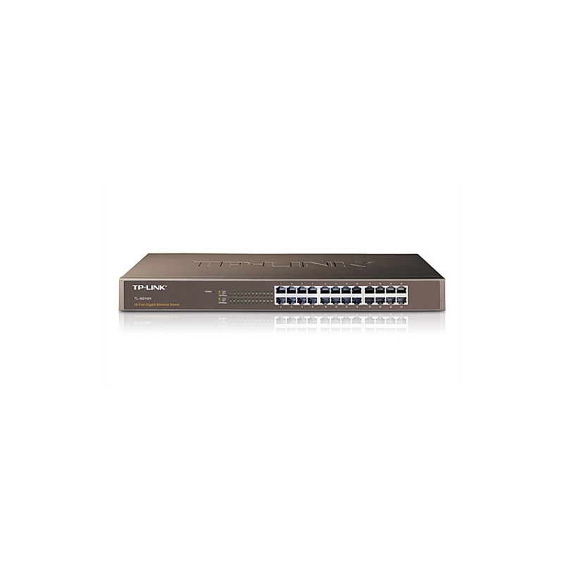 TPLINK - Switch 24 x 10/100/1000 Mbps TL-SG1024 RJ45 - Carcasa metálica 1U para rack 19"