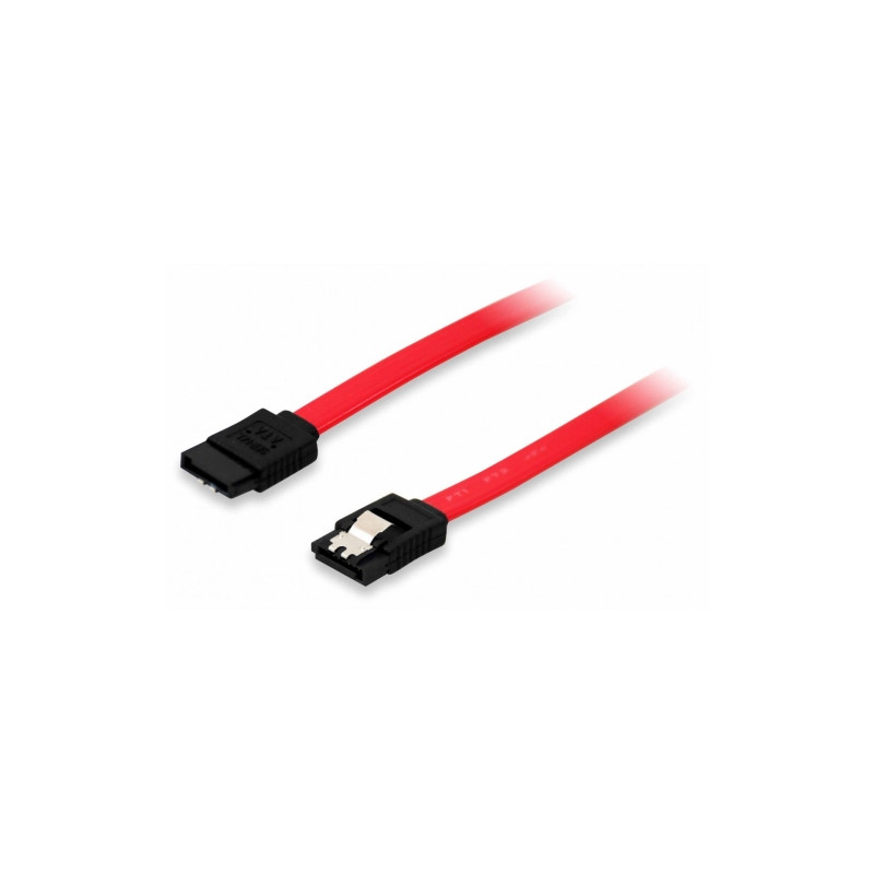 Equip - Cable SATA II - Con clip de seguridad - 0,5m - Rojo